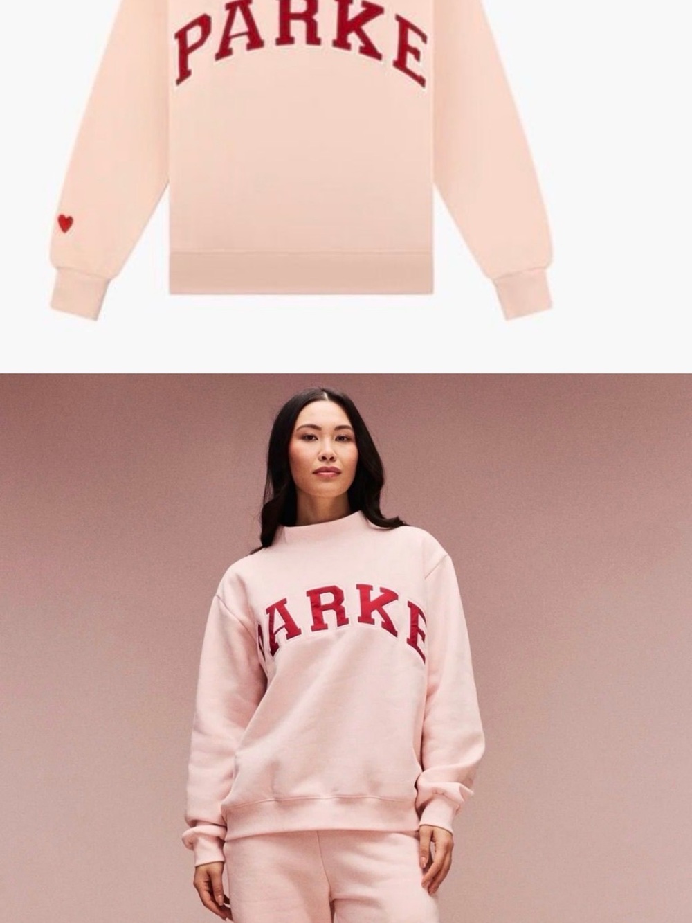 Parke Blush Crewneck Sweatshirt NWT brand new in packaging